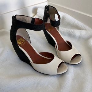Black & White Wedge Sandals